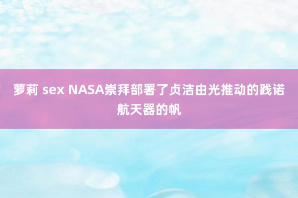 萝莉 sex NASA崇拜部署了贞洁由光推动的践诺航天器的帆