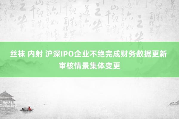 丝袜 内射 沪深IPO企业不绝完成财务数据更新 审核情景集体变更