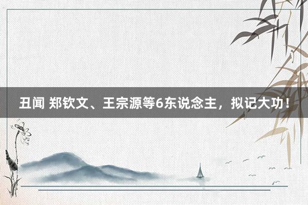 丑闻 郑钦文、王宗源等6东说念主，拟记大功！