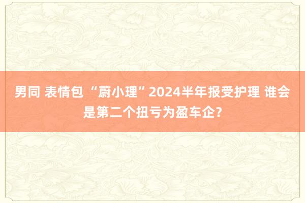 男同 表情包 “蔚小理”2024半年报受护理 谁会是第二个扭亏为盈车企？