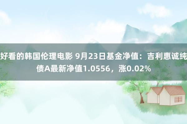 好看的韩国伦理电影 9月23日基金净值：吉利惠诚纯债A最新净值1.0556，涨0.02%