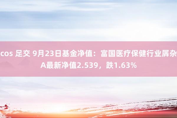 cos 足交 9月23日基金净值：富国医疗保健行业羼杂A最新净值2.539，跌1.63%