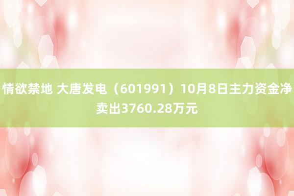 情欲禁地 大唐发电（601991）10月8日主力资金净卖出3760.28万元