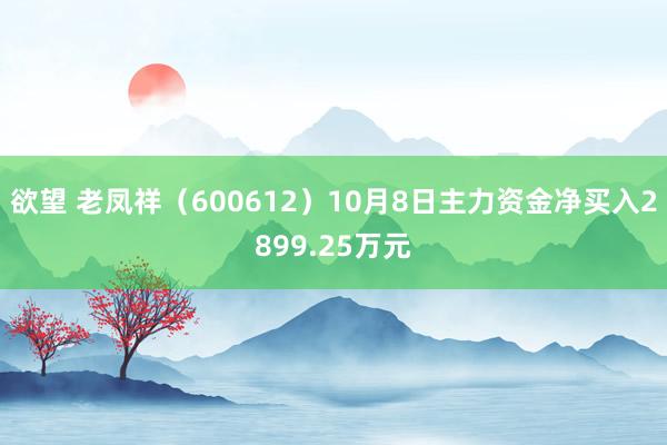 欲望 老凤祥（600612）10月8日主力资金净买入2899.25万元