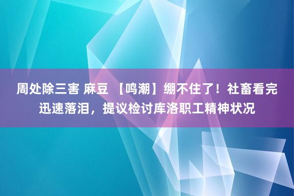 周处除三害 麻豆 【鸣潮】绷不住了！社畜看完迅速落泪，提议检讨库洛职工精神状况