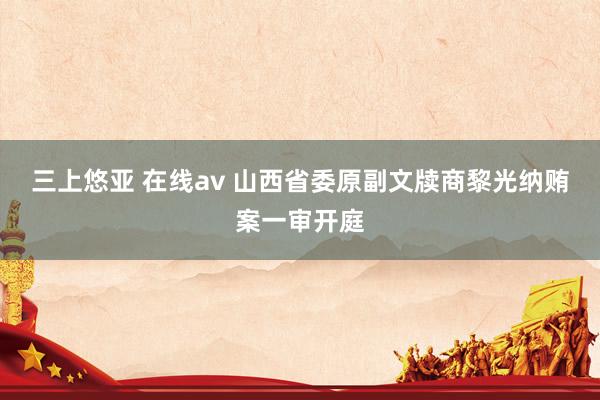 三上悠亚 在线av 山西省委原副文牍商黎光纳贿案一审开庭