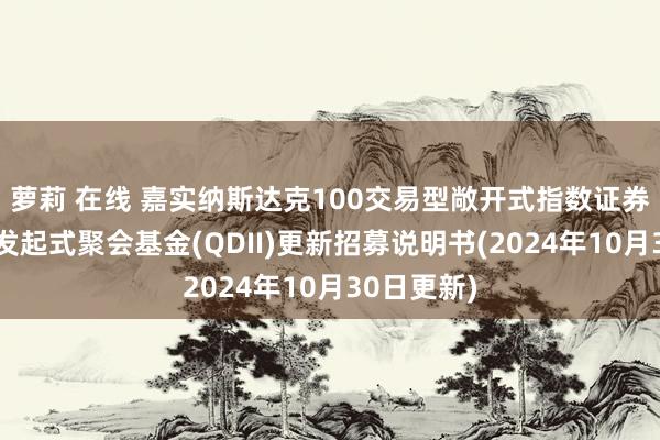 萝莉 在线 嘉实纳斯达克100交易型敞开式指数证券投资基金发起式聚会基金(QDII)更新招募说明书(2024年10月30日更新)