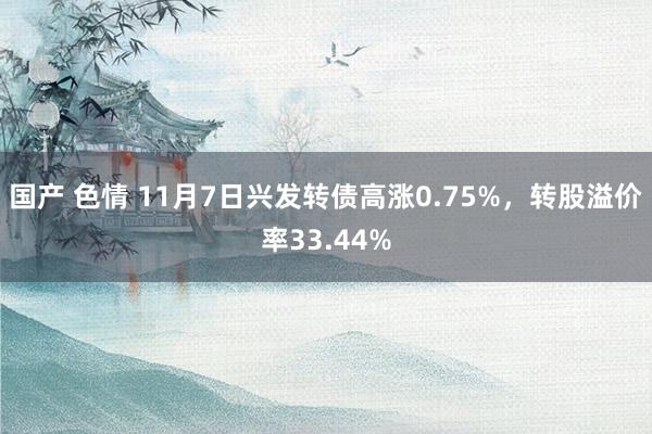 国产 色情 11月7日兴发转债高涨0.75%，转股溢价率33.44%