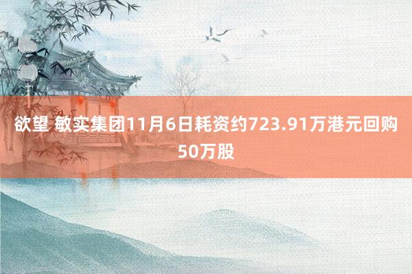 欲望 敏实集团11月6日耗资约723.91万港元回购50万股