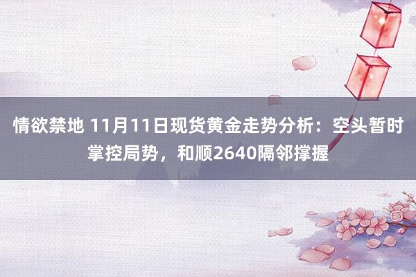 情欲禁地 11月11日现货黄金走势分析：空头暂时掌控局势，和顺2640隔邻撑握