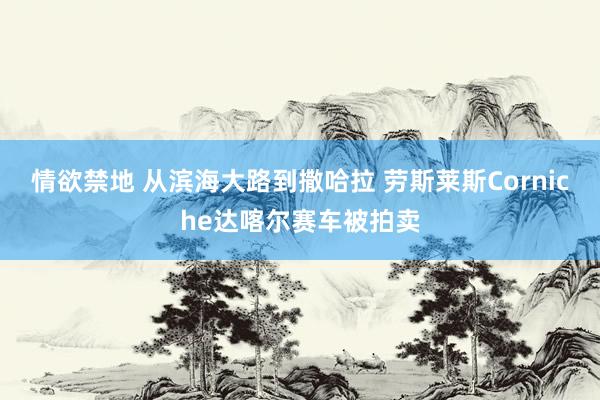 情欲禁地 从滨海大路到撒哈拉 劳斯莱斯Corniche达喀尔赛车被拍卖