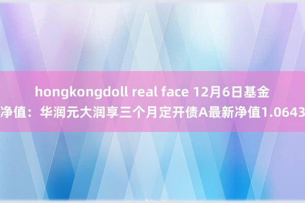 hongkongdoll real face 12月6日基金净值：华润元大润享三个月定开债A最新净值1.0643