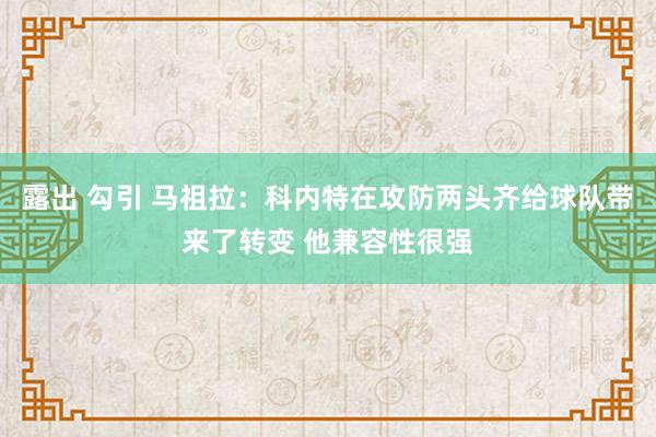 露出 勾引 马祖拉：科内特在攻防两头齐给球队带来了转变 他兼容性很强