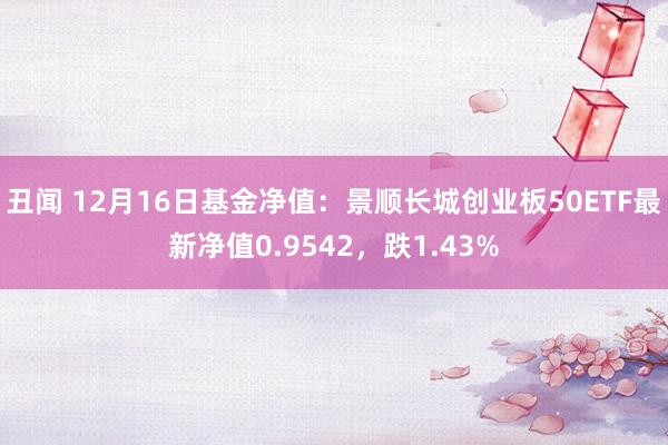 丑闻 12月16日基金净值：景顺长城创业板50ETF最新净值0.9542，跌1.43%