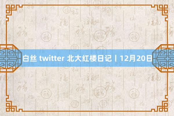 白丝 twitter 北大红楼日记丨12月20日