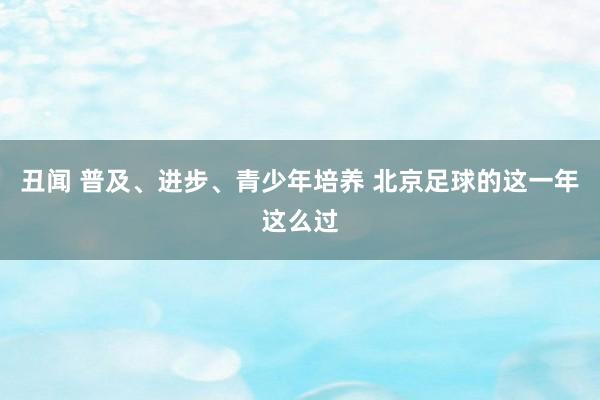 丑闻 普及、进步、青少年培养 北京足球的这一年这么过