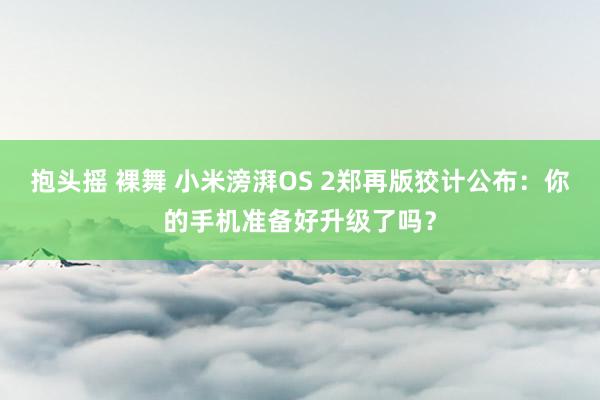 抱头摇 裸舞 小米滂湃OS 2郑再版狡计公布：你的手机准备好升级了吗？