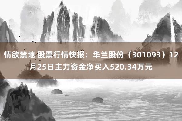 情欲禁地 股票行情快报：华兰股份（301093）12月25日主力资金净买入520.34万元