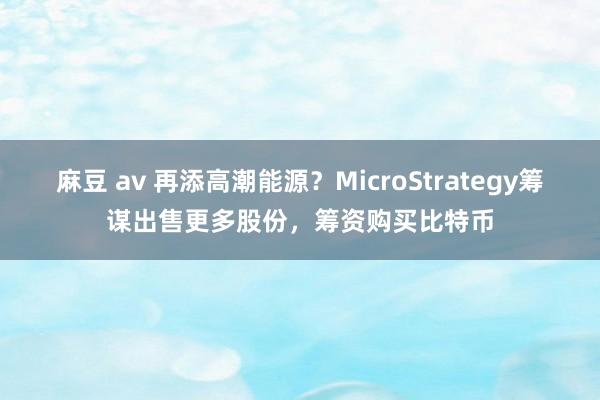 麻豆 av 再添高潮能源？MicroStrategy筹谋出售更多股份，筹资购买比特币