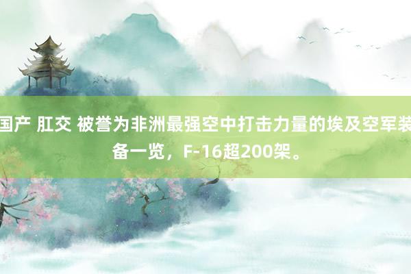 国产 肛交 被誉为非洲最强空中打击力量的埃及空军装备一览，F-16超200架。