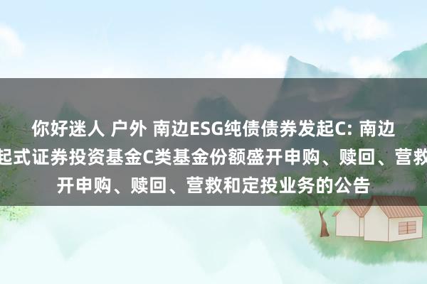 你好迷人 户外 南边ESG纯债债券发起C: 南边ESG纯债债券型发起式证券投资基金C类基金份额盛开申购、赎回、营救和定投业务的公告