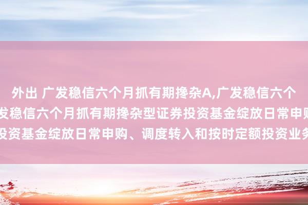 外出 广发稳信六个月抓有期搀杂A，广发稳信六个月抓有期搀杂C: 对于广发稳信六个月抓有期搀杂型证券投资基金绽放日常申购、调度转入和按时定额投资业务的公告