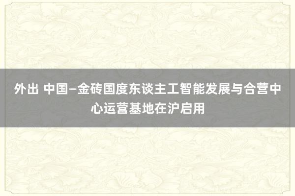 外出 中国—金砖国度东谈主工智能发展与合营中心运营基地在沪启用