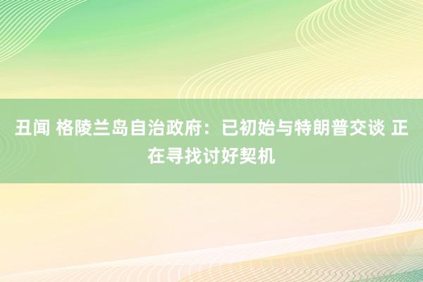 丑闻 格陵兰岛自治政府：已初始与特朗普交谈 正在寻找讨好契机