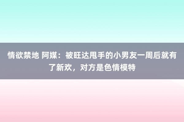 情欲禁地 阿媒：被旺达甩手的小男友一周后就有了新欢，对方是色情模特